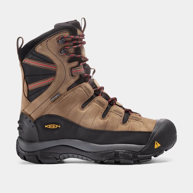 Keen Summit County Waterproof Mens Winter Boots Brown/Black Online Sale (5028-PEGZO)